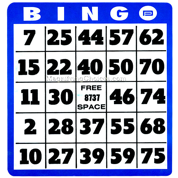 Large Print Bingo Cards - 10 Pack - Click Image to Close